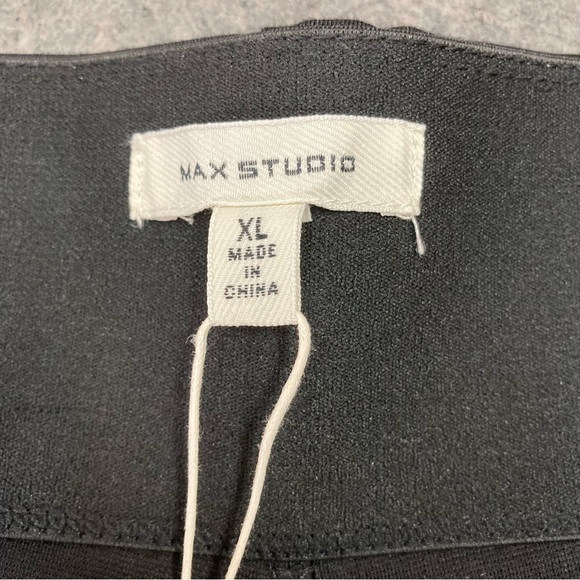 Max Studio Size XL Black Scuba Easy Leg Trousers Inseam 31 NWT - Picture 5 of 10